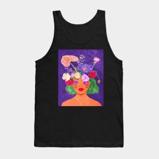 Girl With Blooming Head Tank Top